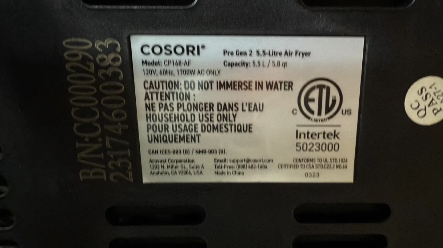 Cosori Pro Gen 2 5.5L Air Fryer image indicator(5)