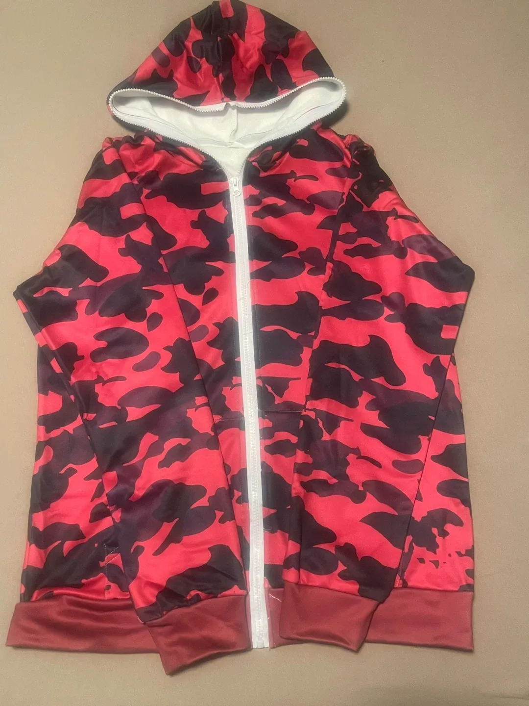 Red & Black Camo Hoodie - Large