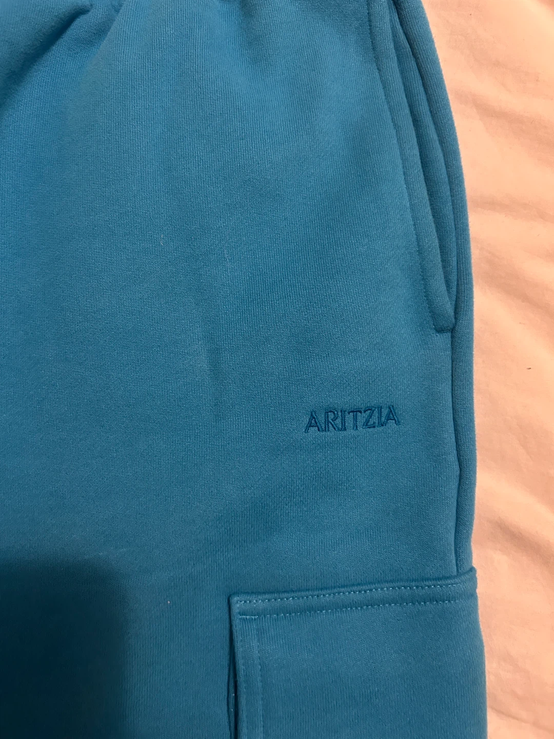 Aritzia TNA Cozy Fleece Mega Cargo Sweatpants - Blue - photo 2