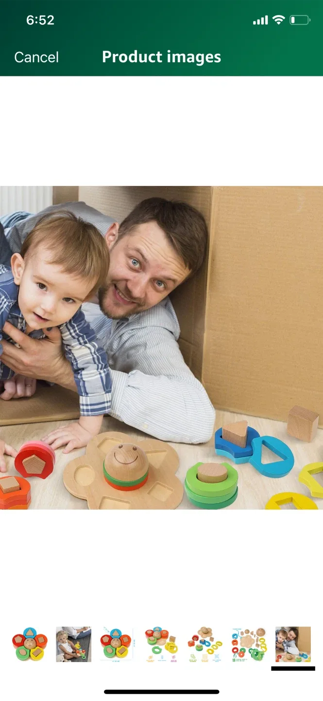 Wooden Flower Shape Sorter Stacking Toy image indicator(7)