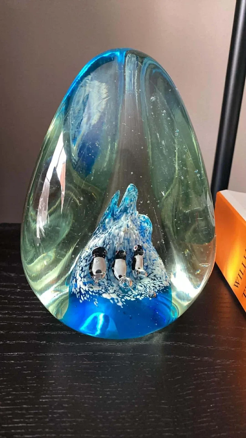 Penguin Glass Paperweight