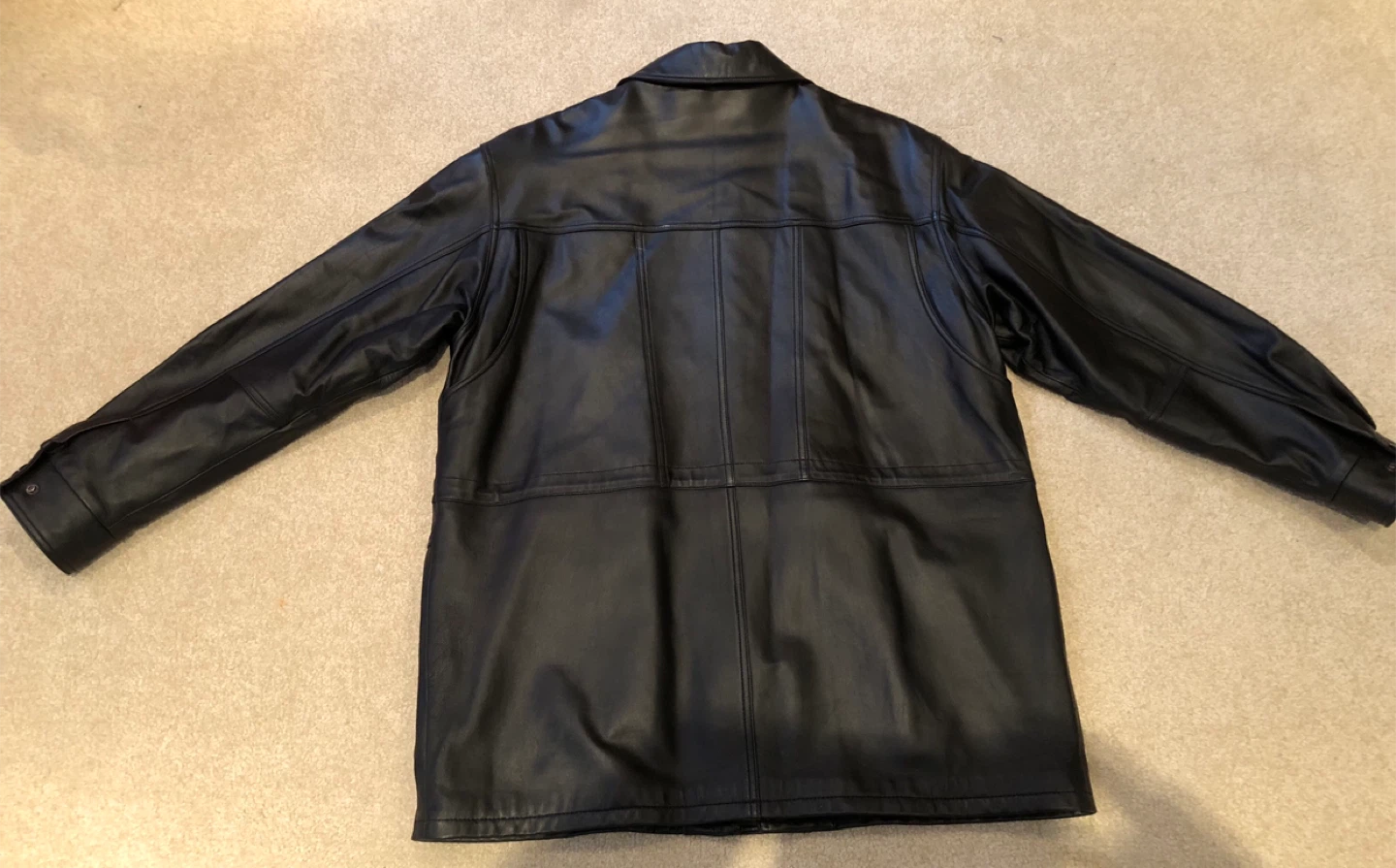 Men’s Black Leather Jacket - like new - photo 2