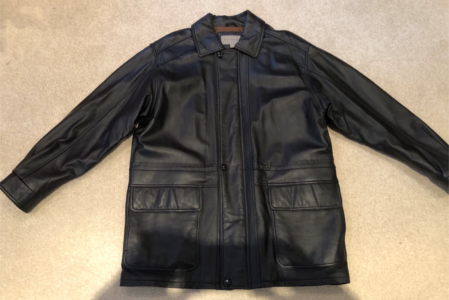Men’s Black Leather Jacket - like new