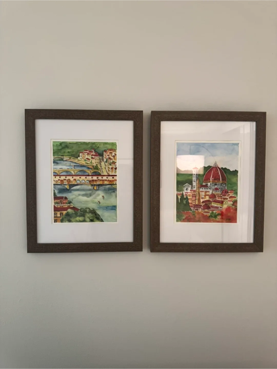 Bundle of walnut dark wooden frames