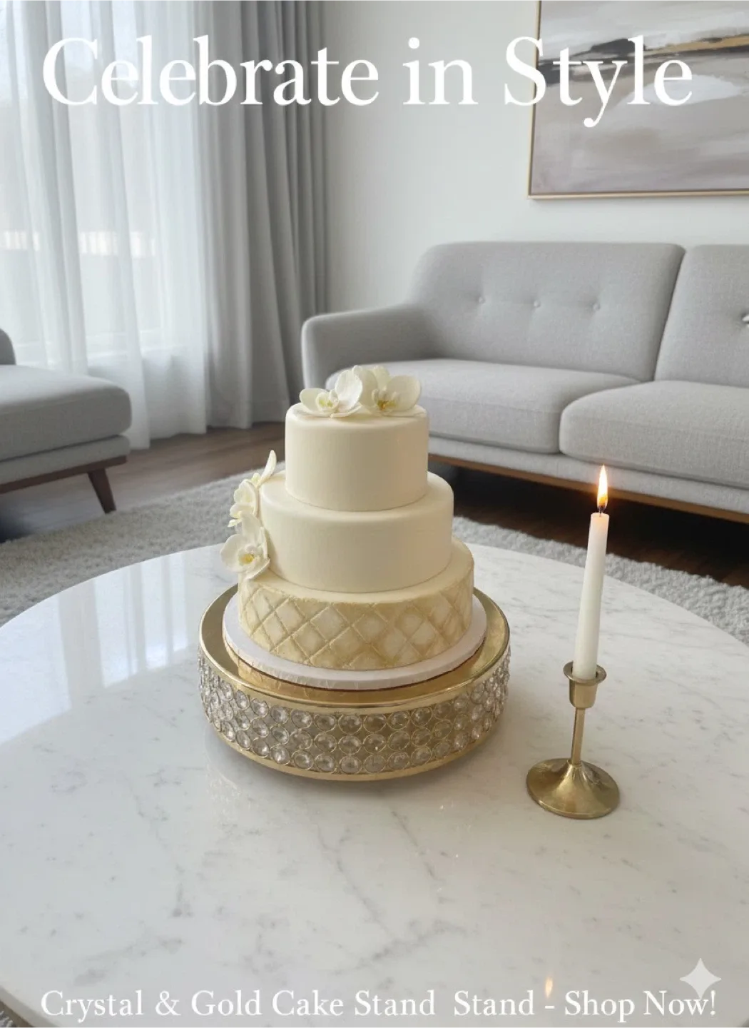 Crystal & Gold Cake Stand