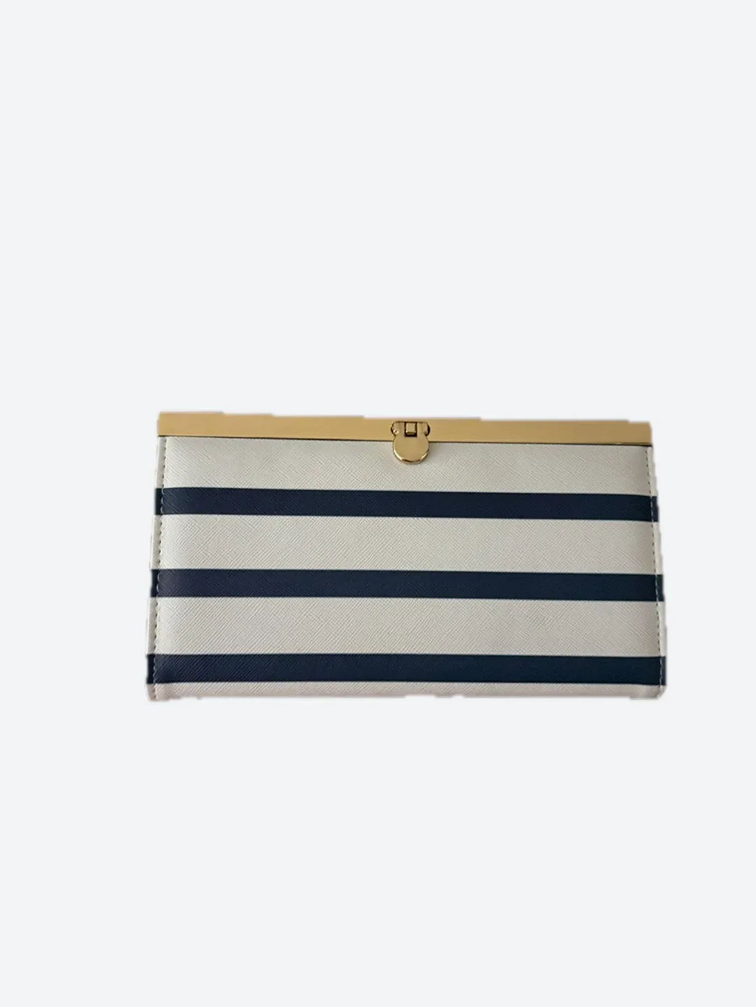 Striped Wallet - Blue and White