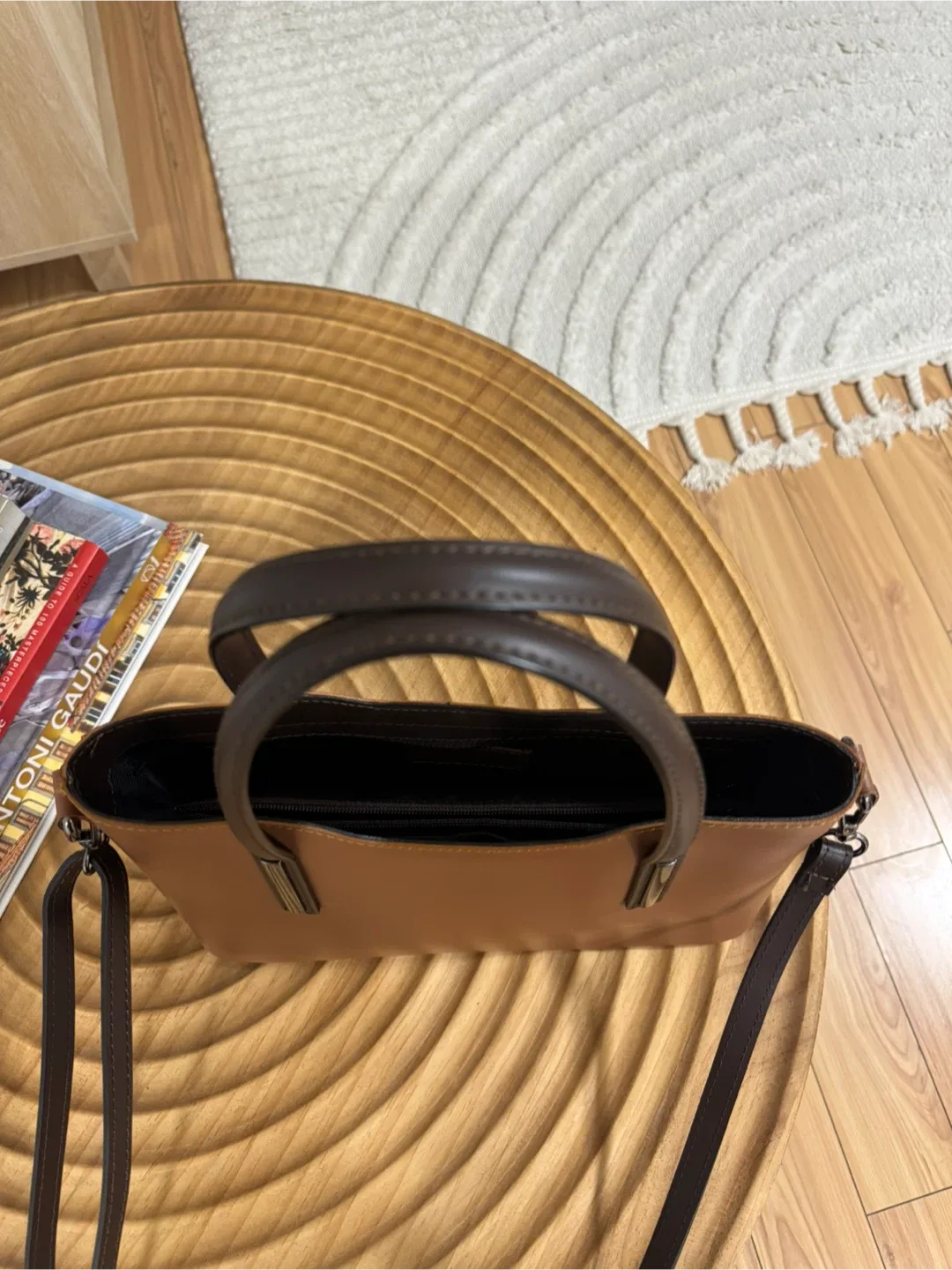 Italian Authentic Terracota Leather Tote Bag image indicator(2)