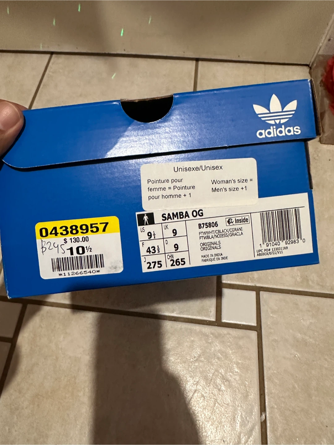 Adidas Samba OG, Size 10.5, White/Black, NEW - photo 4