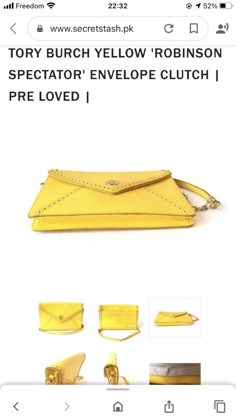 Tory Burch Yellow Robinson Envelope Clutch - photo 2