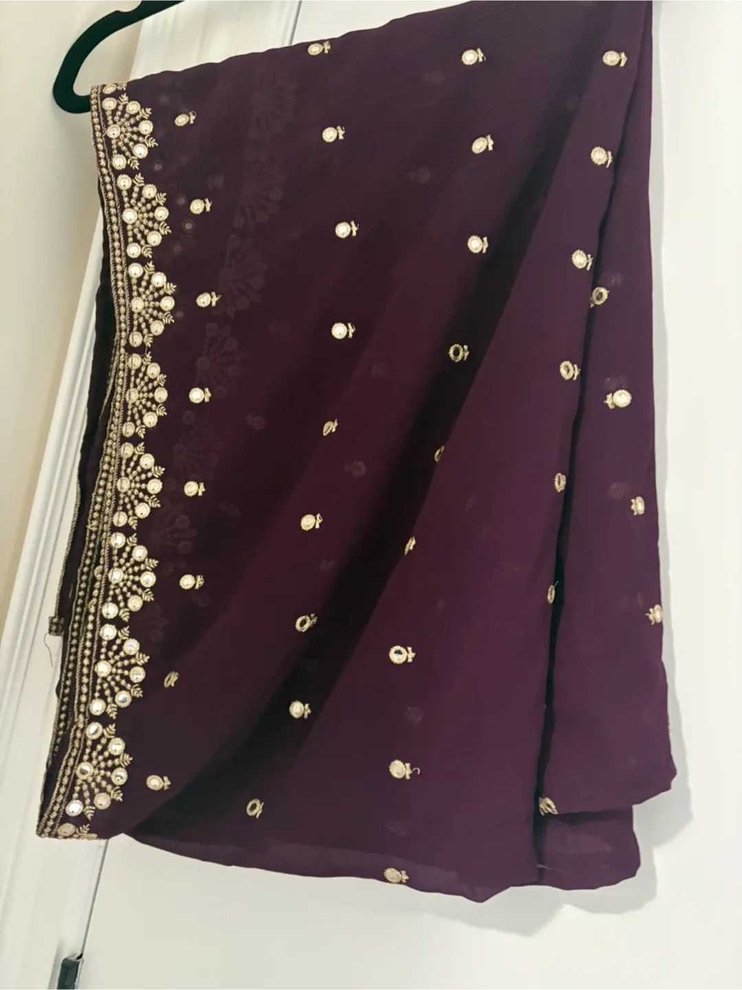 Indian Outfit (sharara style)- Majenta  & Gold image indicator(4)