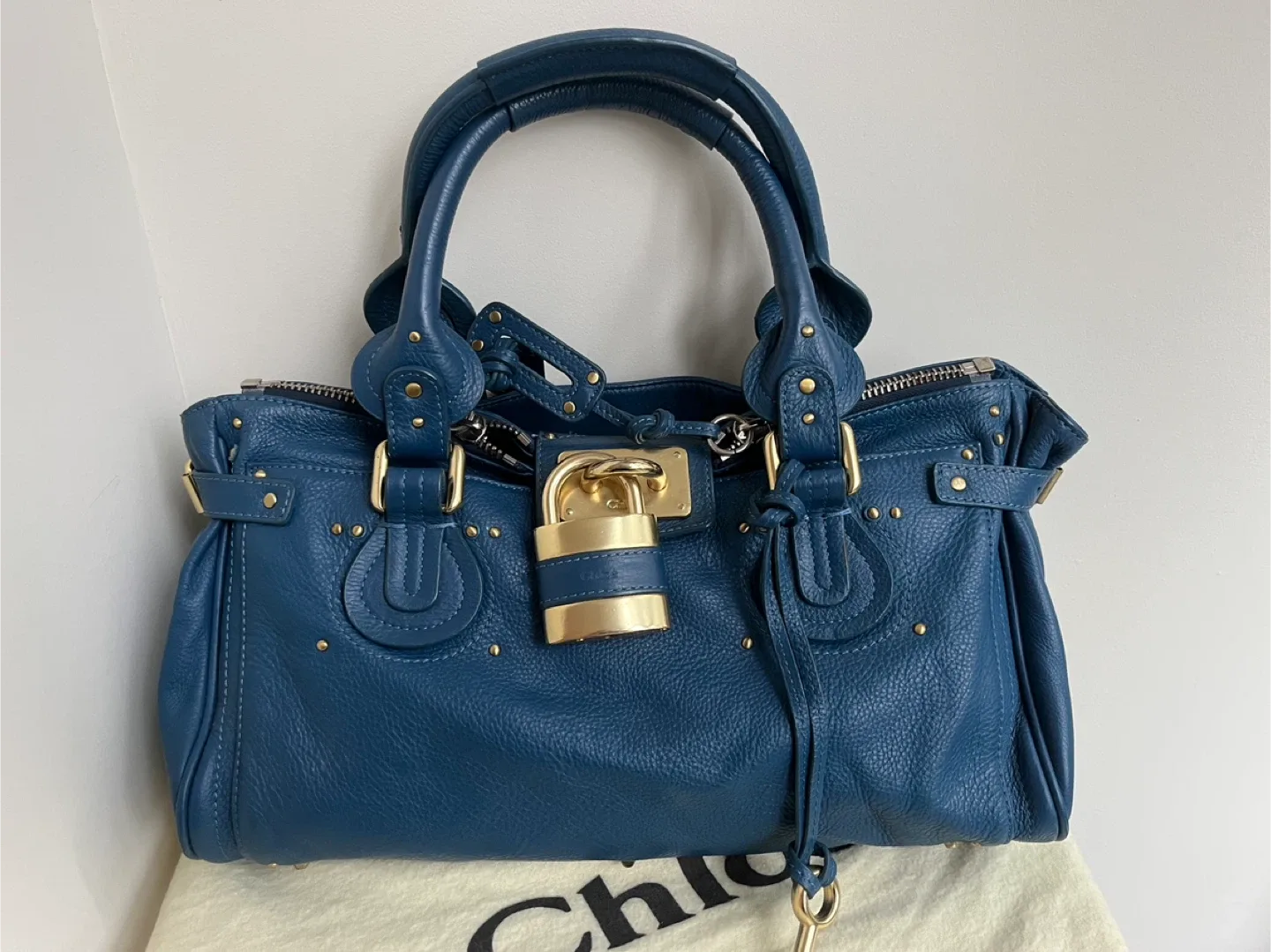 Chloé Paddington Leather Satchel - Blue