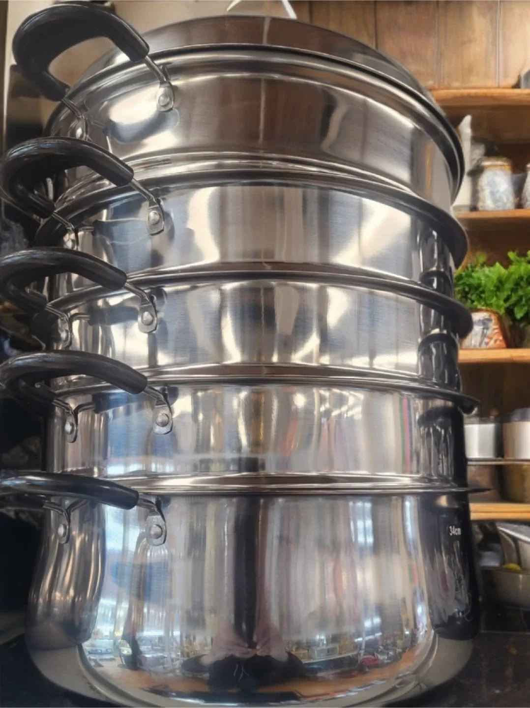 Jia Fu Guangdong Stainless Steel Steamer 34cm