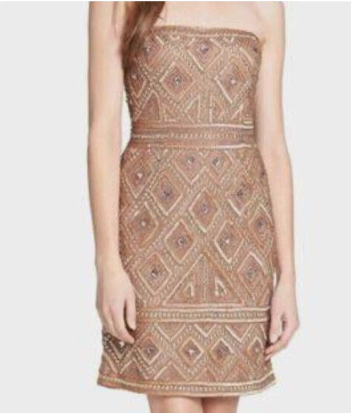 Adrianna Papell Strapless tribal dress
