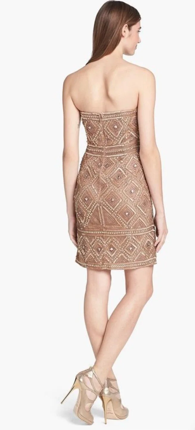 Adrianna Papell Strapless tribal dress image indicator(2)
