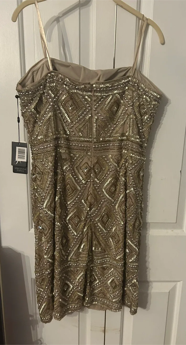 Adrianna Papell Strapless tribal dress image indicator(3)