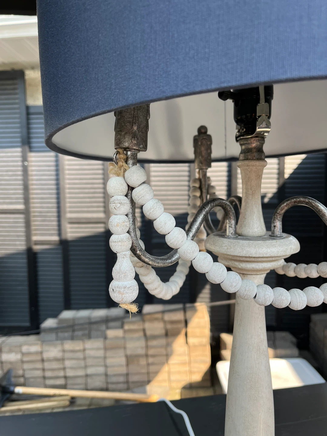 Pair of Navy Blue Lamps - 32" Height - photo 2