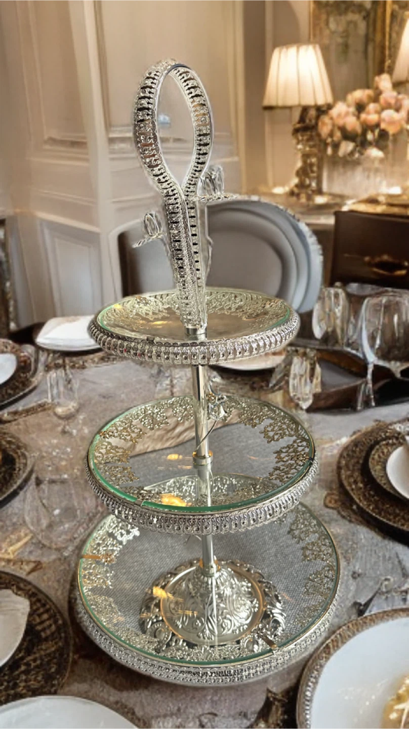 3-Tiered Dessert Stand - Gold/Silver - photo 4