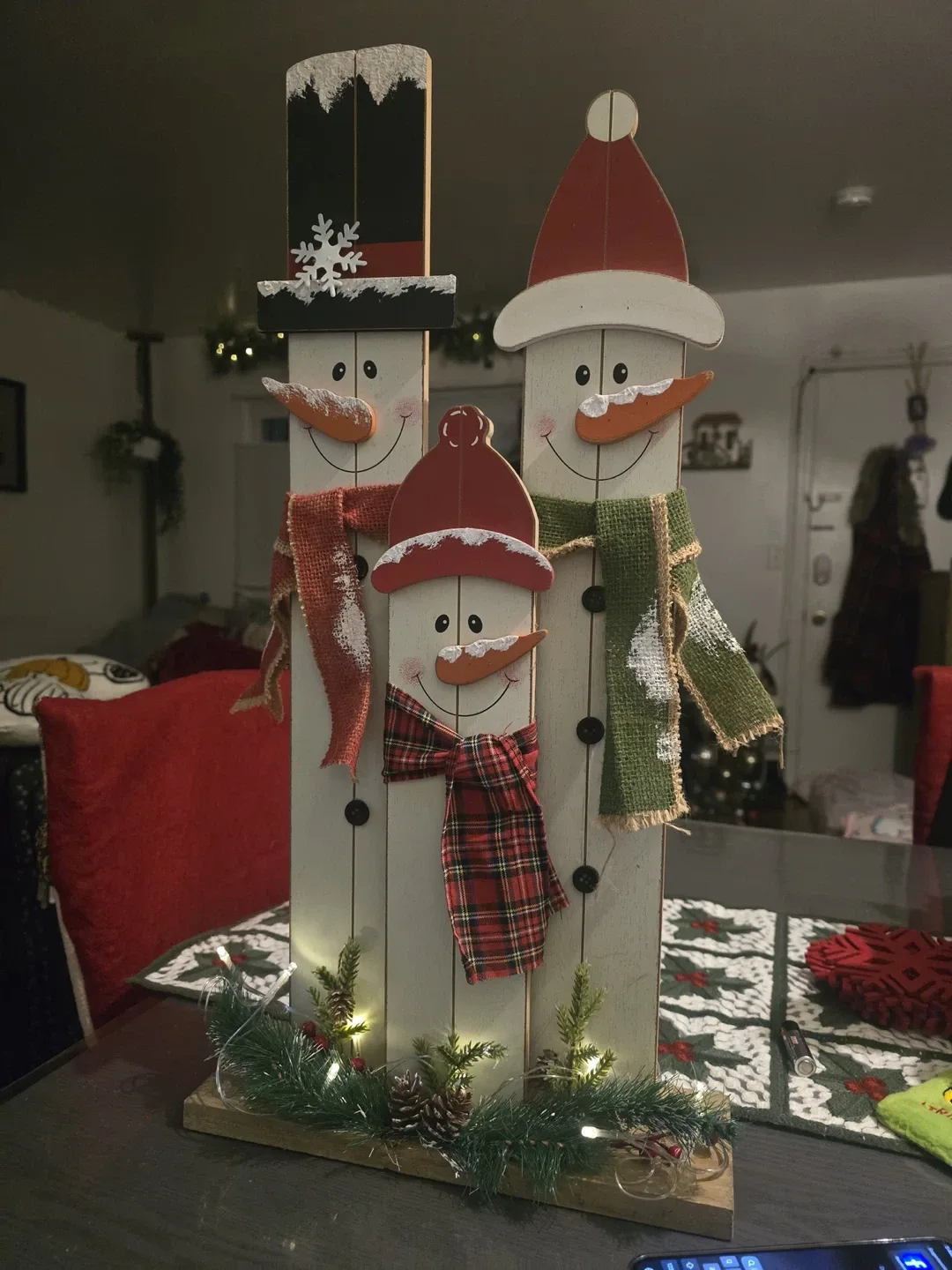 Wooden Snowman Family Christmas Decoration