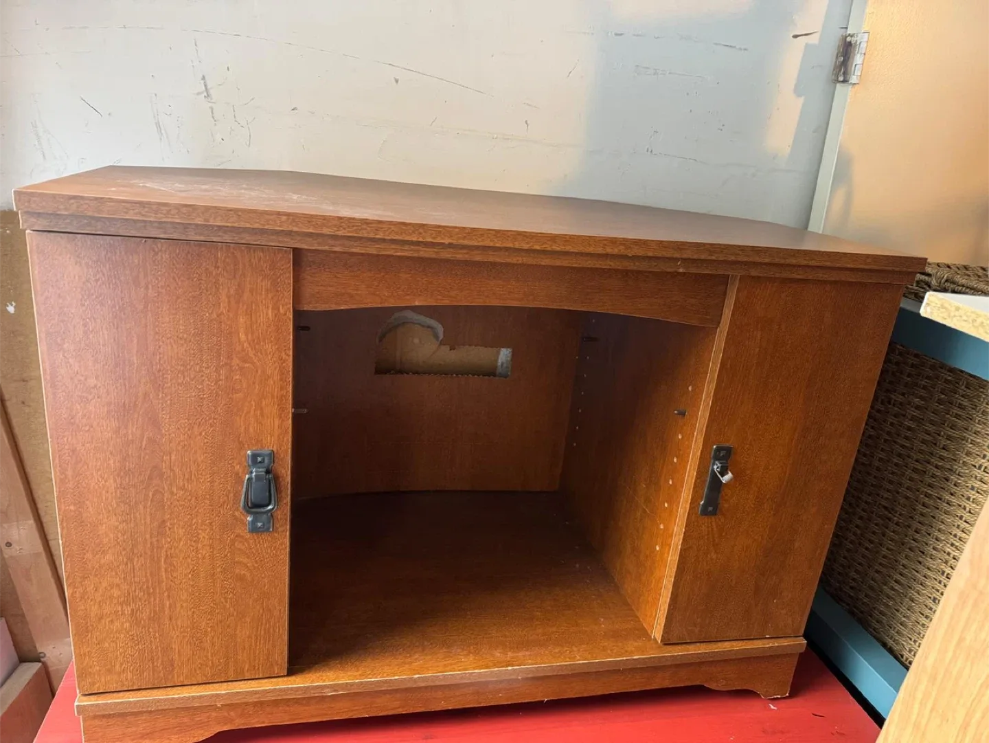 Wood TV Stand Cabinet