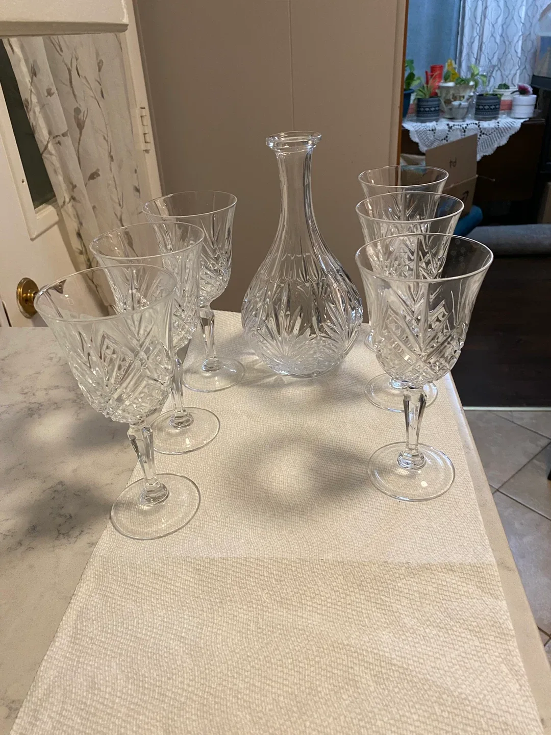 Crystal Decanter & Wine Glass Set