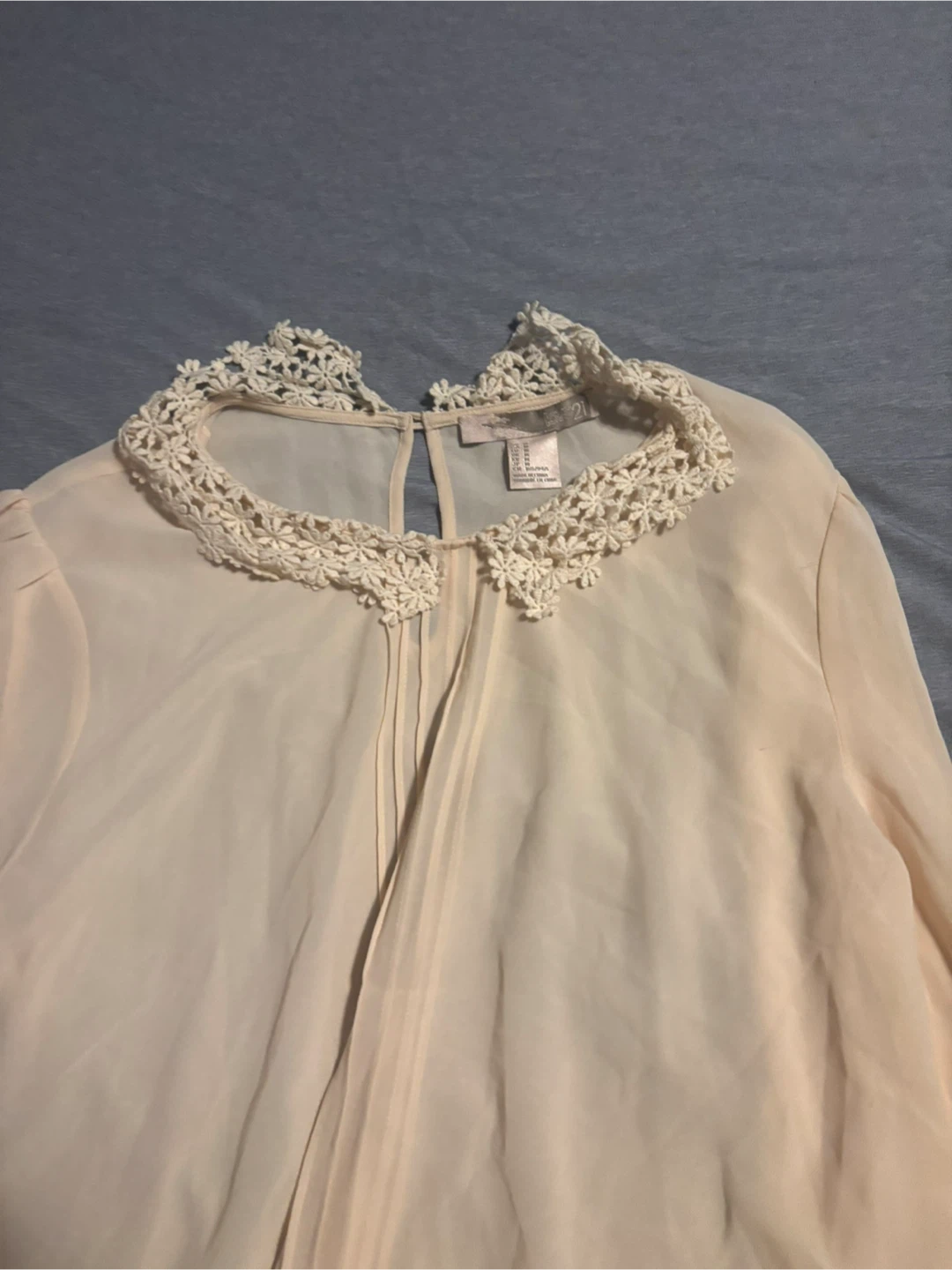 Forever 21 Cream Blouse with Lace Detail - photo 2