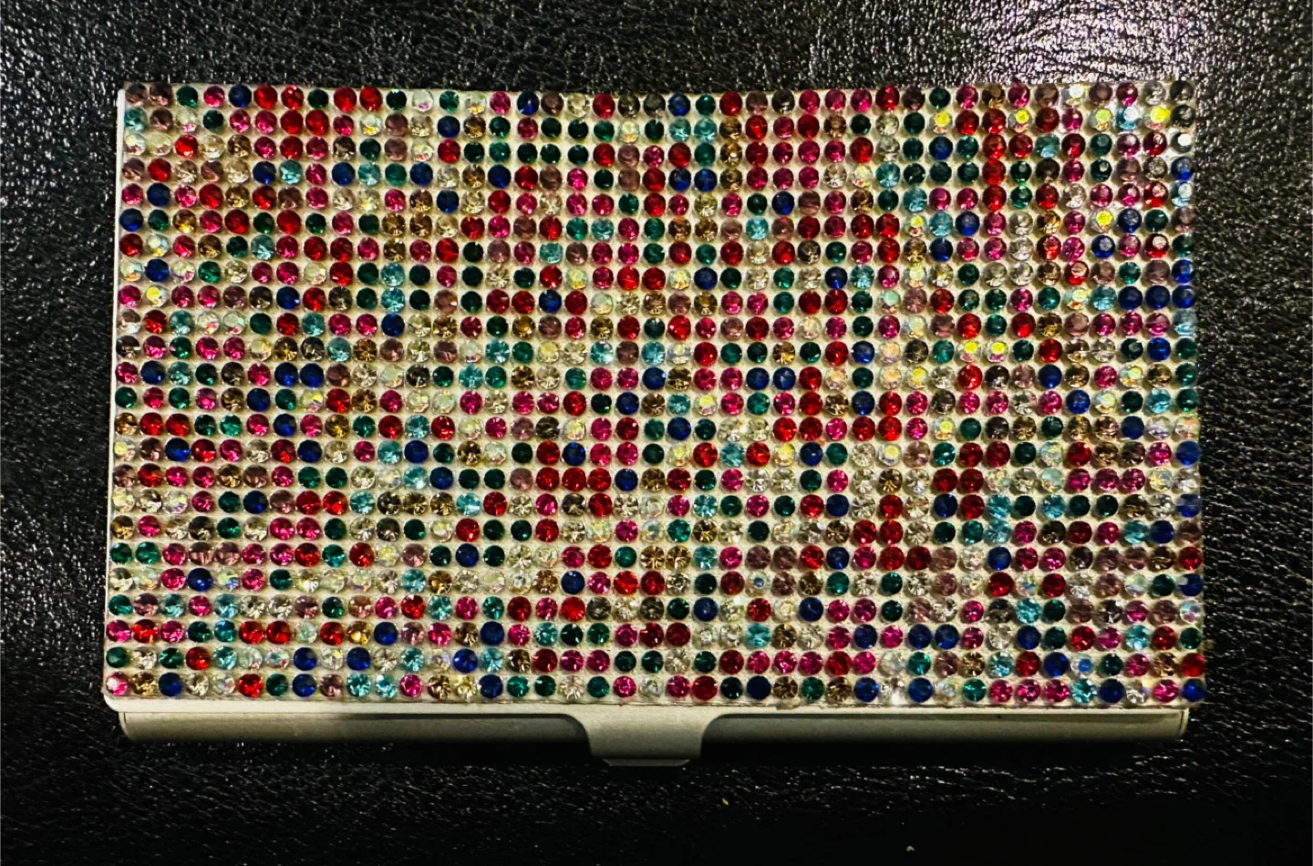 ✨ Rhinestone Business Card / ID Holder – Sparkly Multi-Color