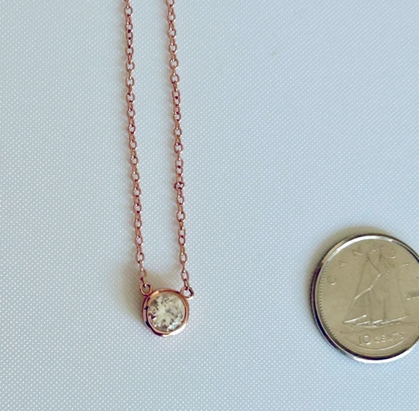 Rose Gold over Sterling Silver CZ Pendant Necklace