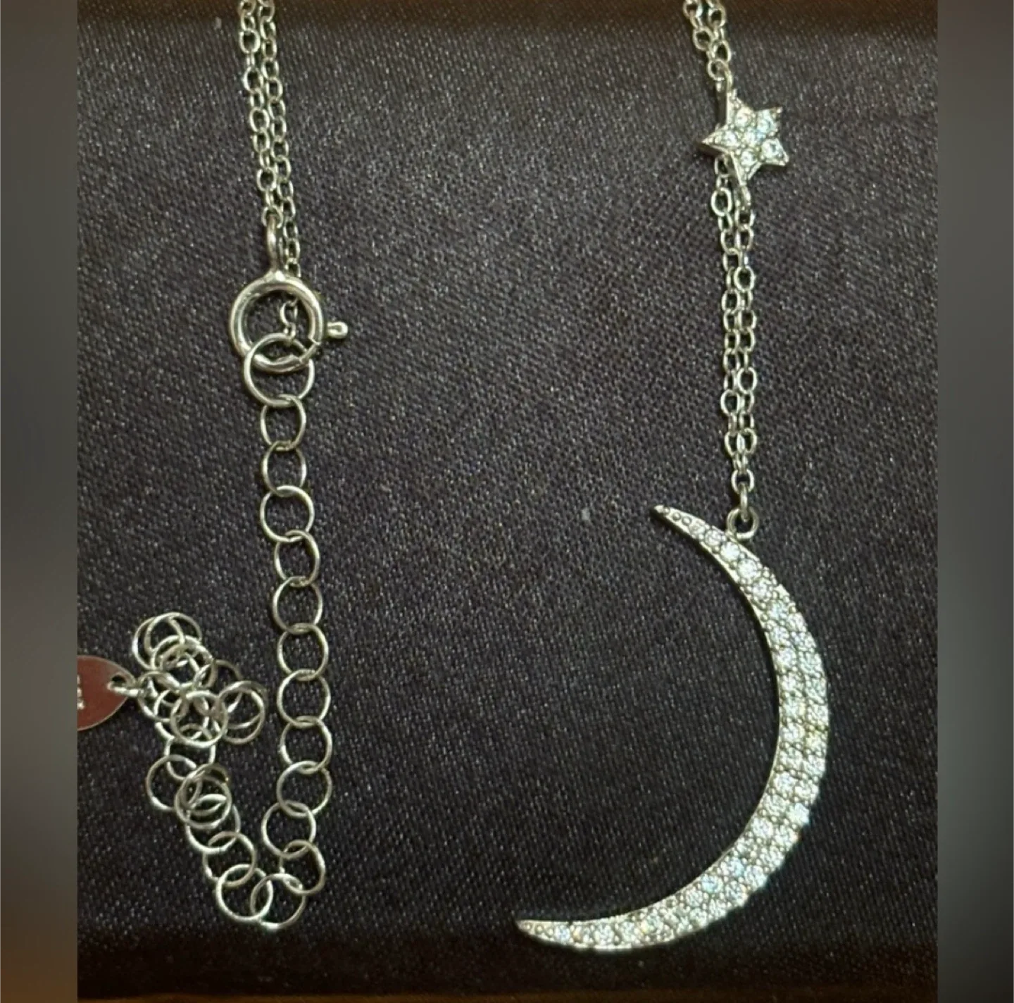 #cleanout Sterling Silver & CZ Star and Moon Necklace image indicator(3)