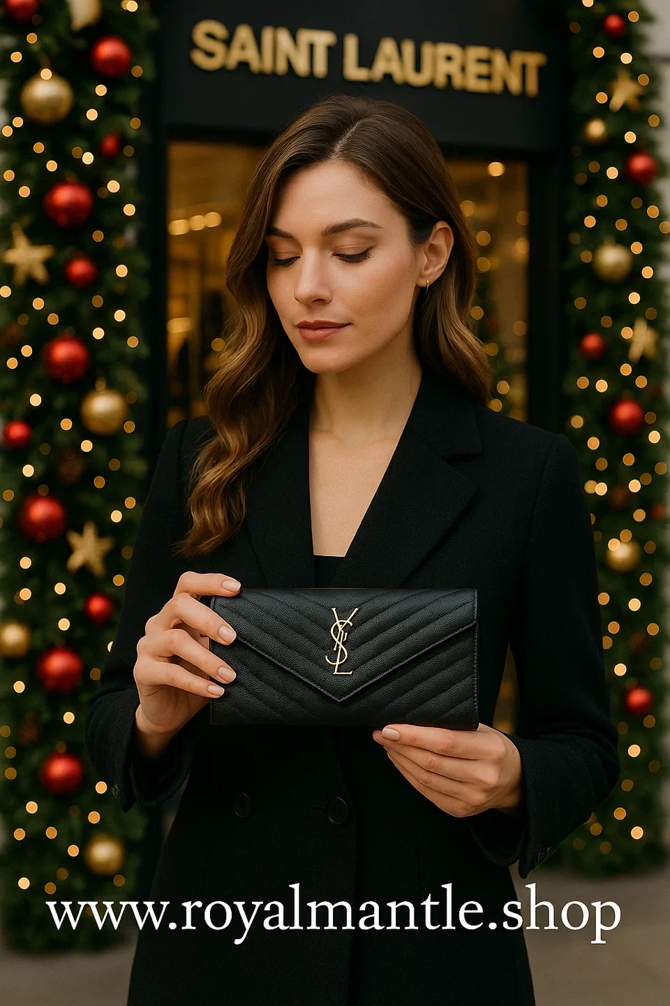 Saint Laurent Black Leather Wallet