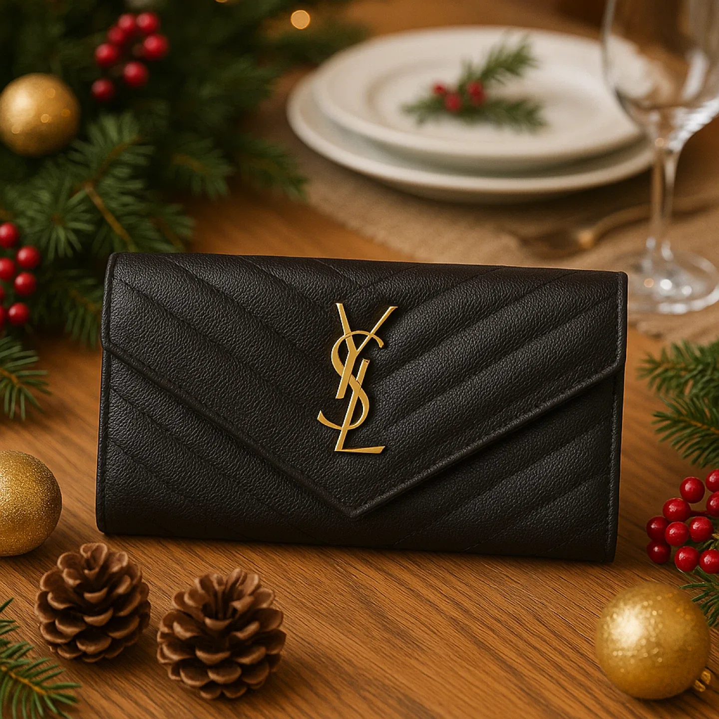 Saint Laurent Black Leather Wallet image indicator(2)