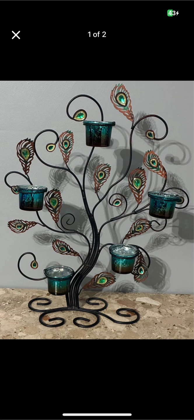 Peacock Candle Holder