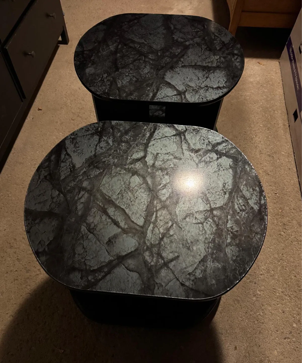 Set of 2 Black End Tables