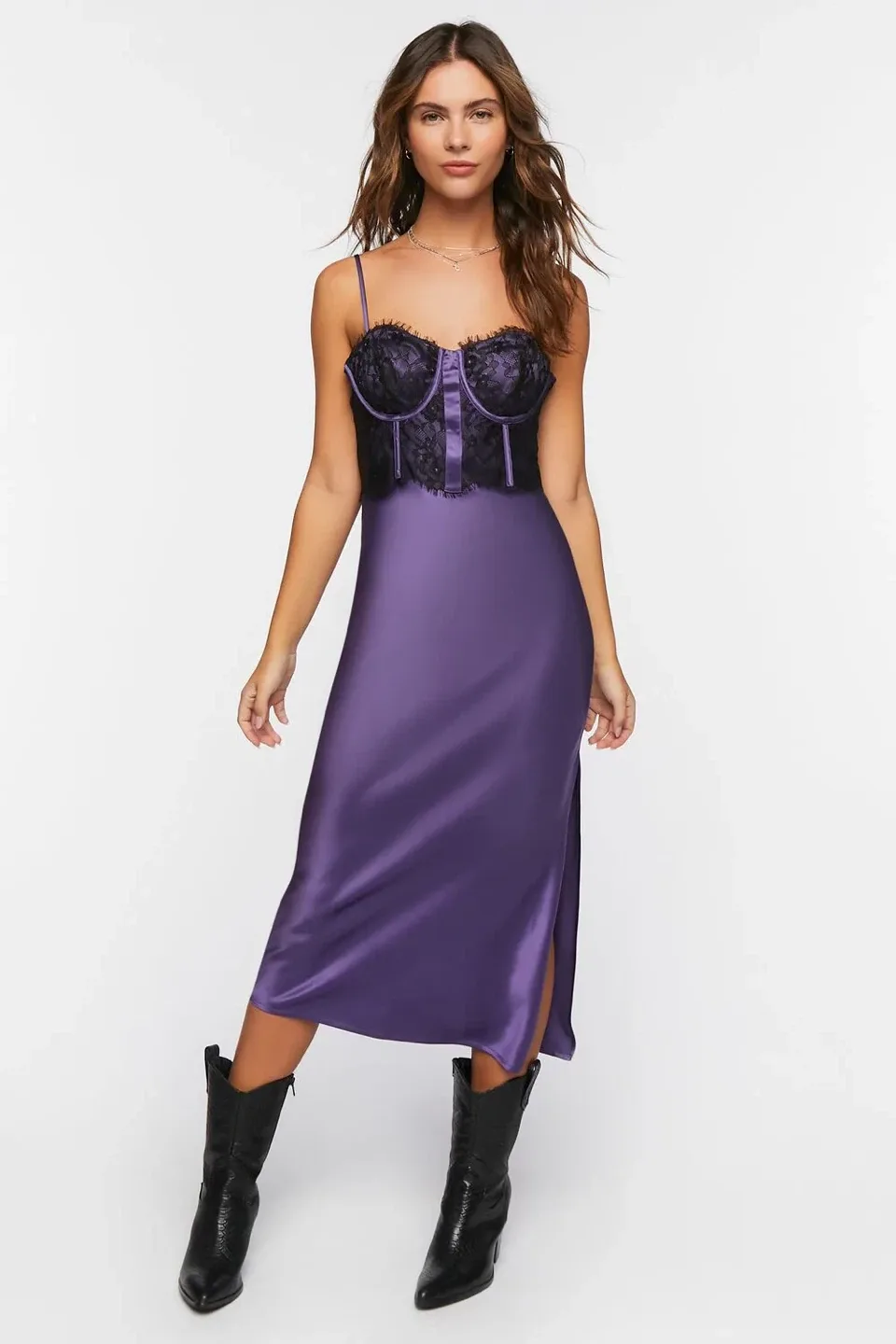 Forever 21 Purple Lace Slip Dress