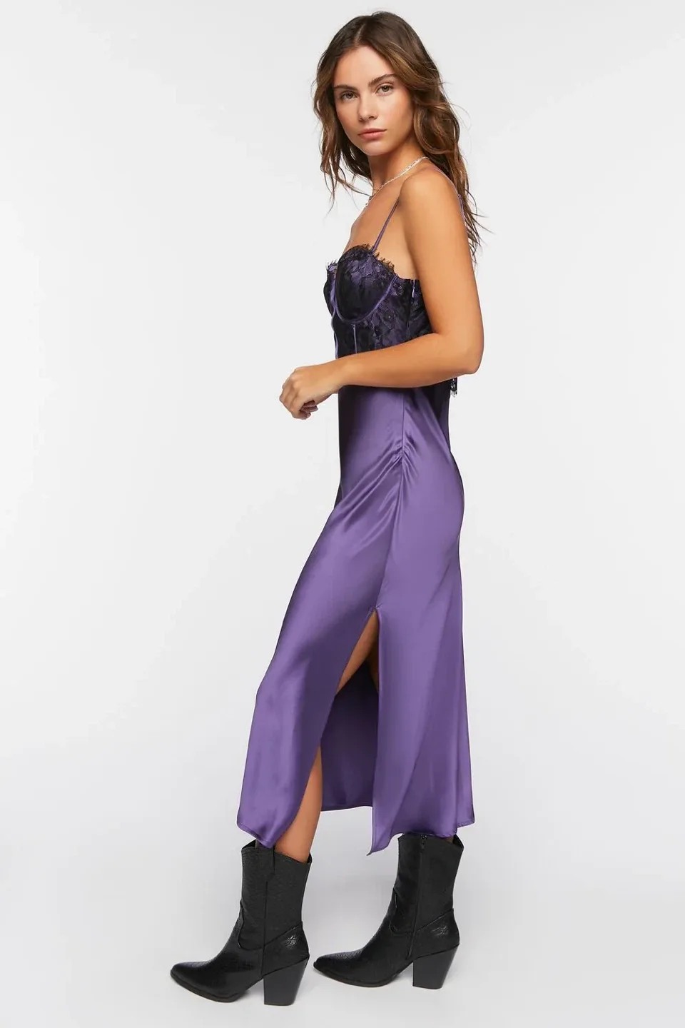 Forever 21 Purple Lace Slip Dress image indicator(2)