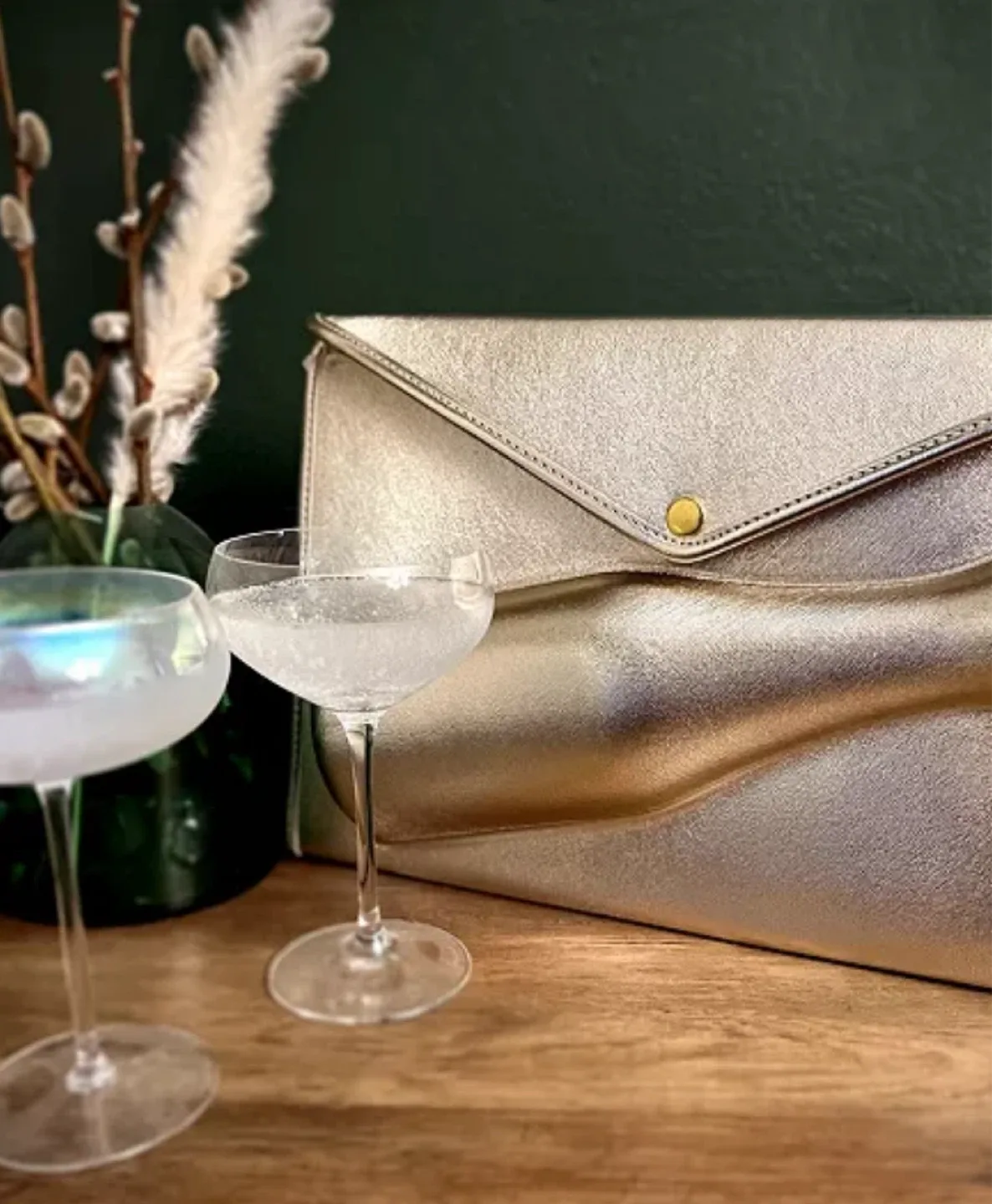 8 Oak Lane Sm Champagne Clutch - Gold