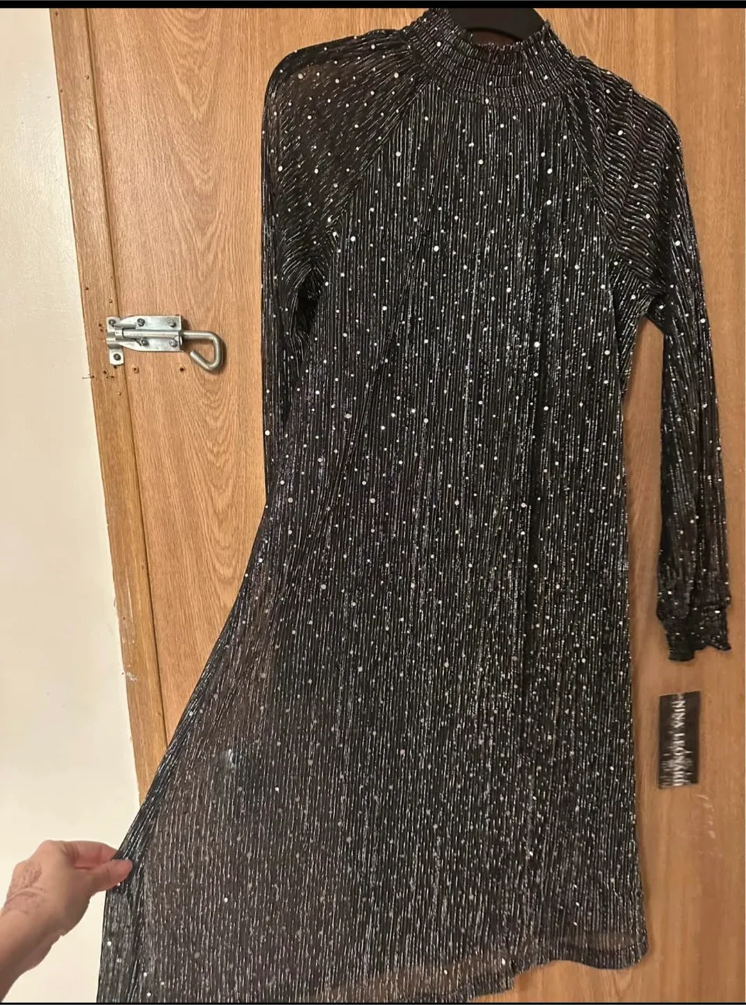 Nina Leonard Sparkly Black Dress -