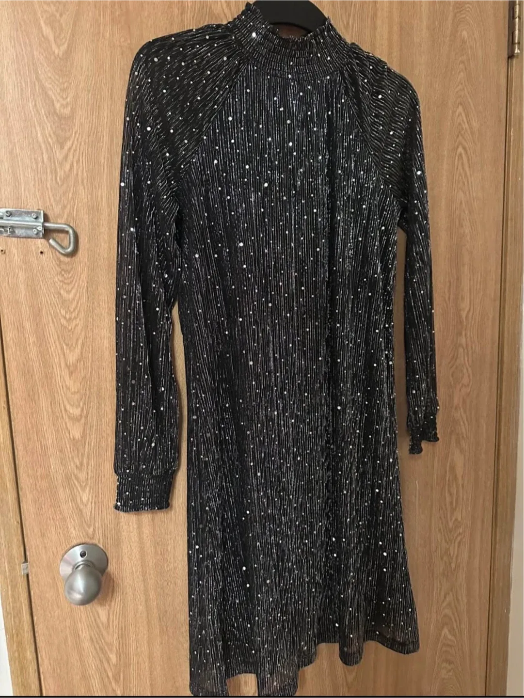 Nina Leonard Sparkly Black Dress - image indicator(2)