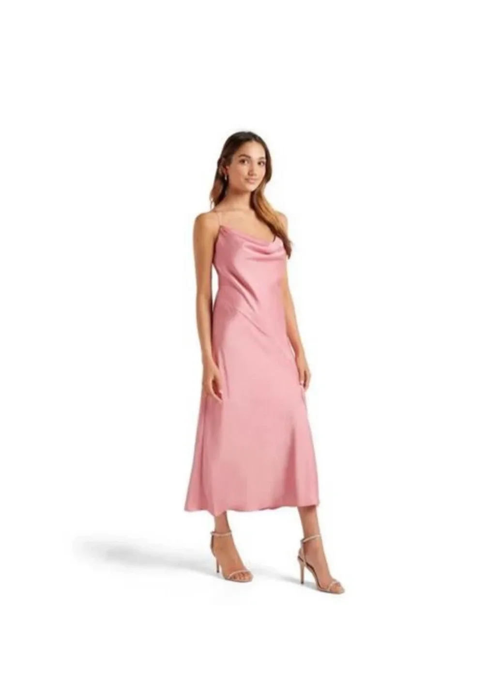 Pink Satin Slip Dress