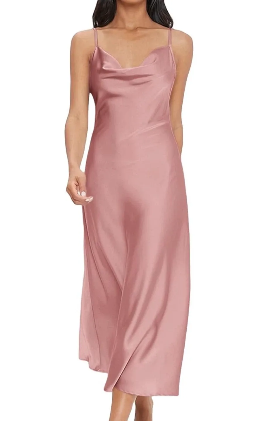 Pink Satin Slip Dress image indicator(4)