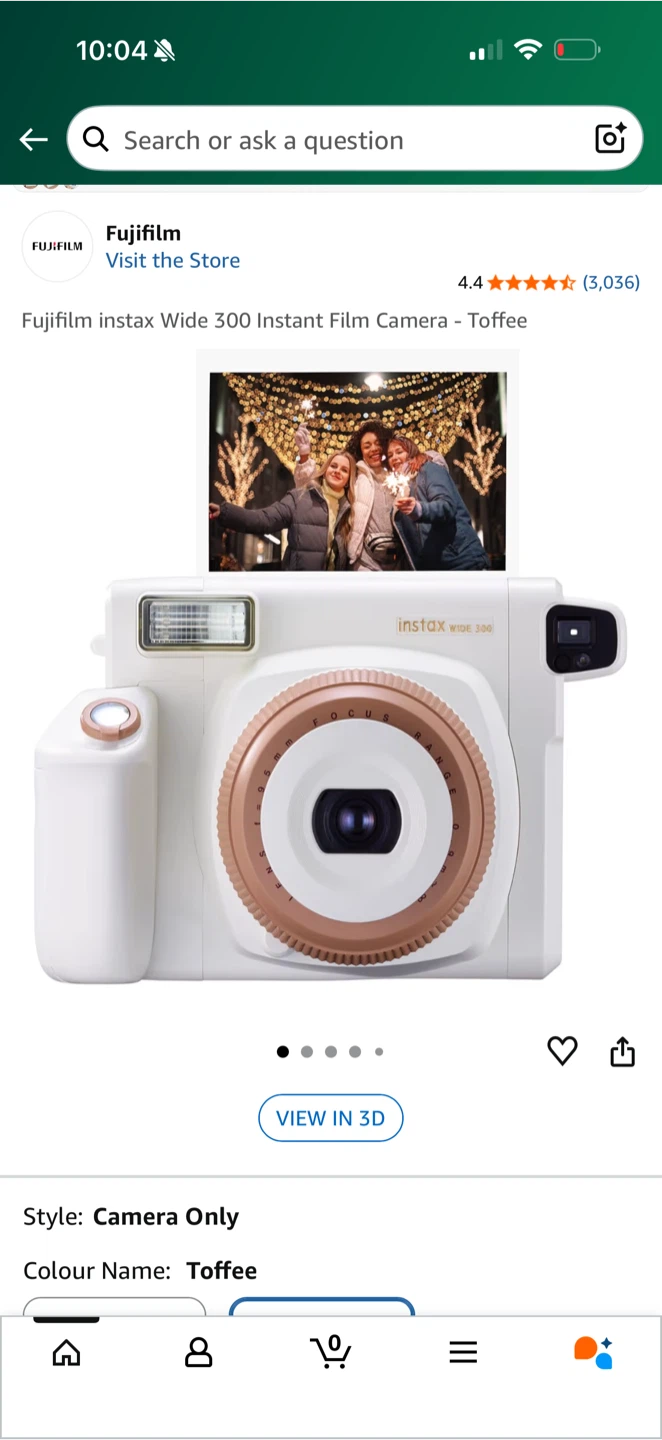 Fujifilm Instax Wide 300 Instant Camera - Toffee