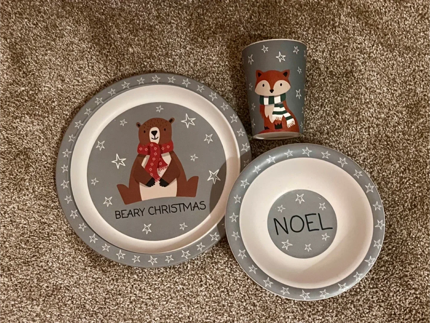 Christmas Bear & Fox Kids Dinnerware Set