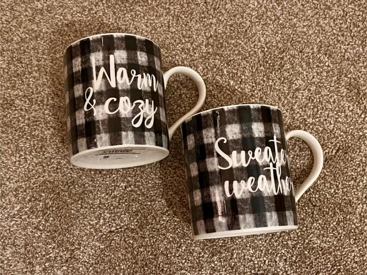 Set of 2 Buffalo Plaid Mugs