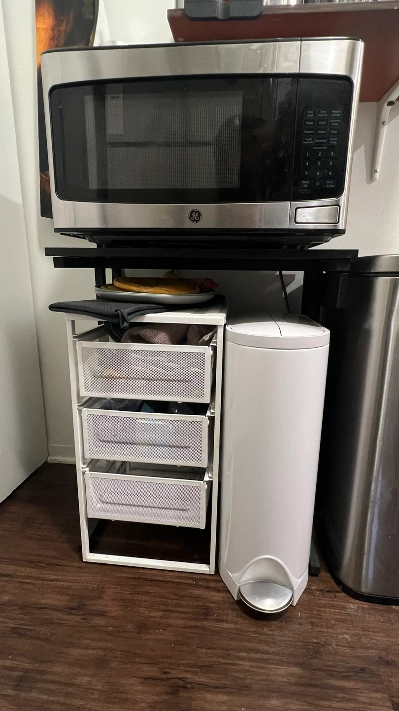 Mini table for Microwave & White IKEA Drawer unit