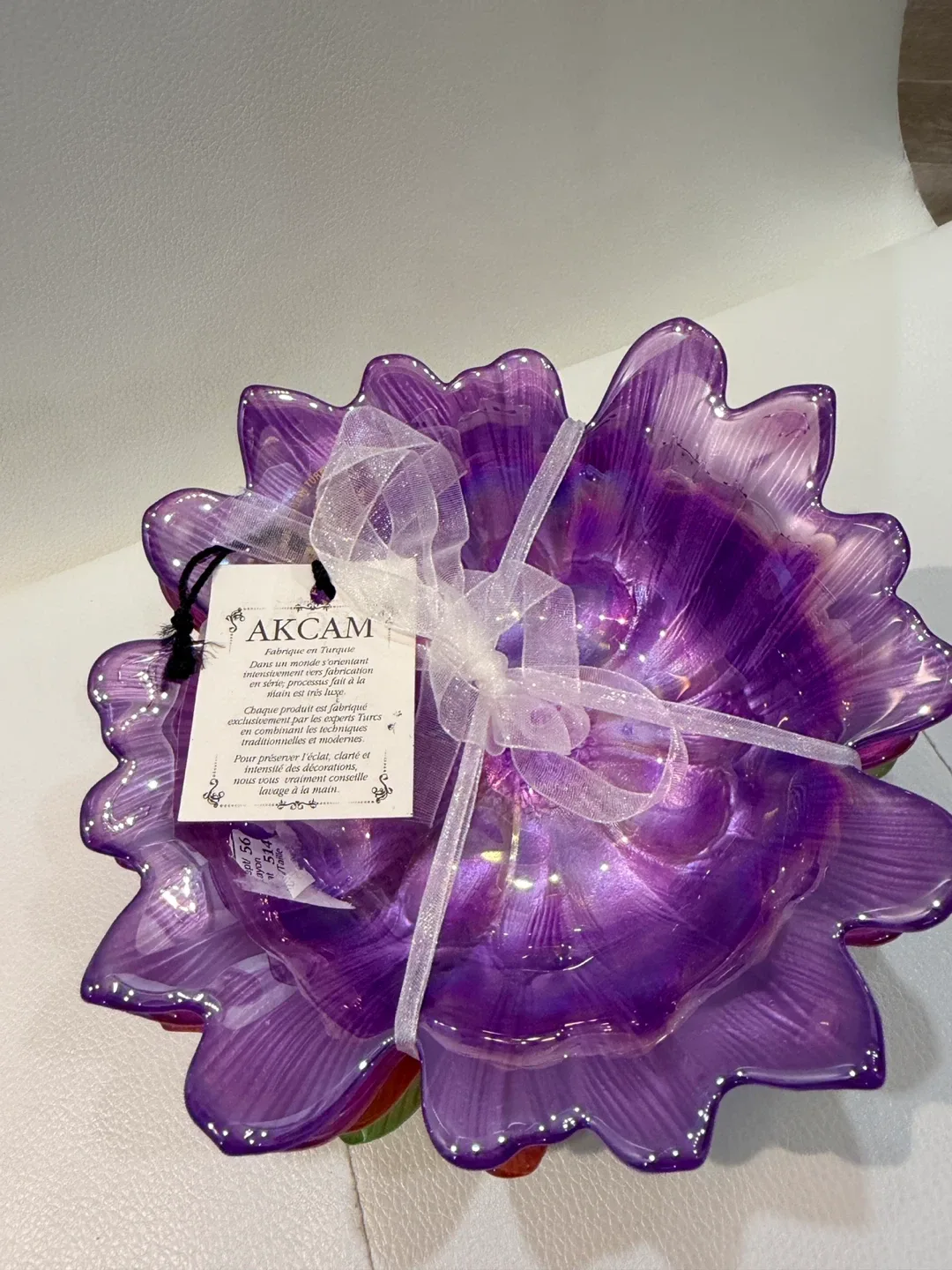 Holiday Gift- Flower shaped crystal Glass Bowls - Set of 4 image indicator(6)