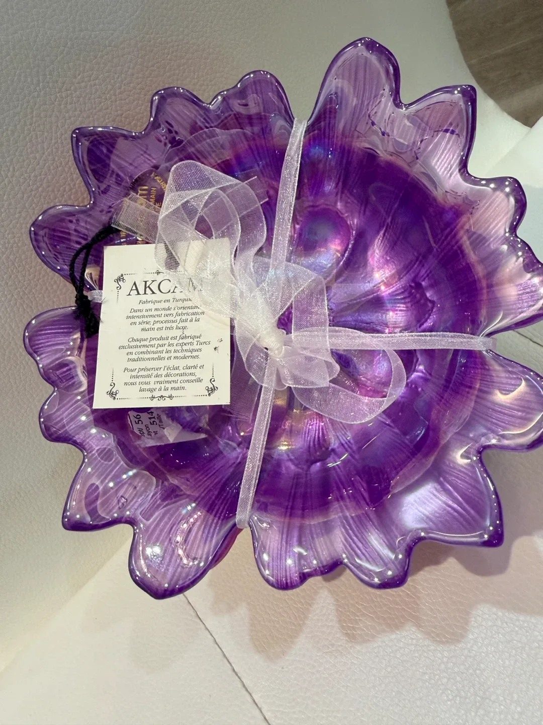 Holiday Gift- Flower shaped crystal Glass Bowls - Set of 4 image indicator(4)