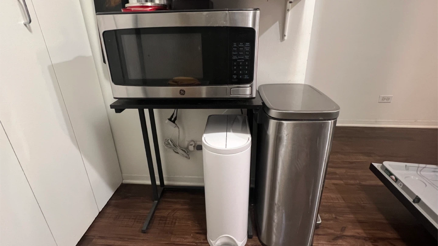 Mini table for Microwave & White IKEA Drawer unit - photo 2