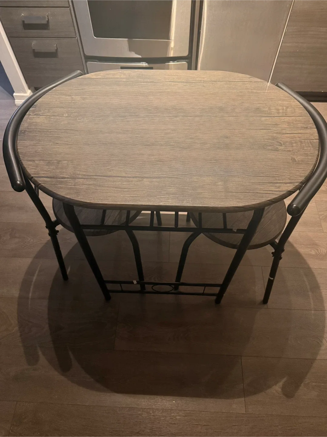 Dining Table Set with 2 Chairs - Wood & Metal