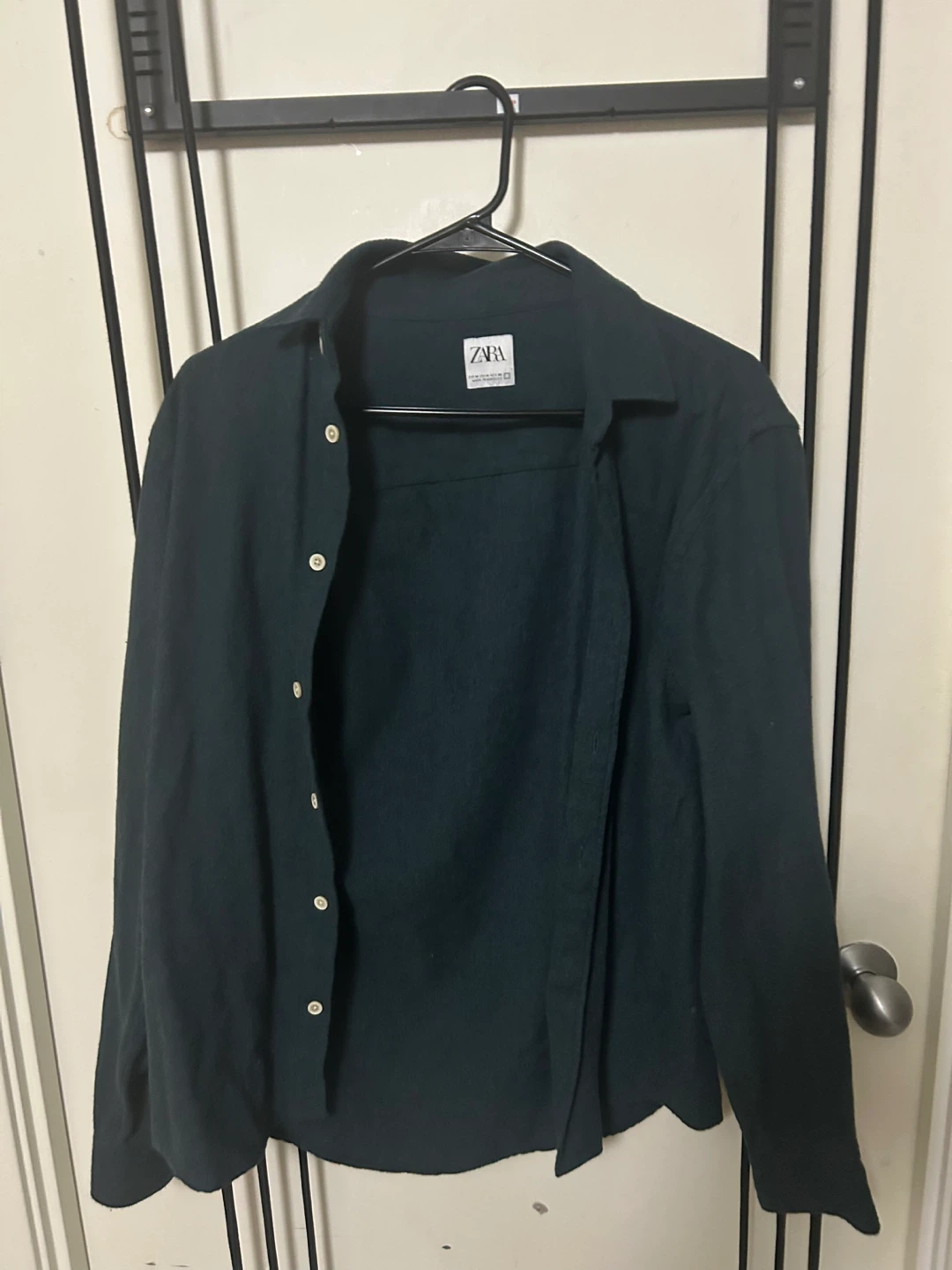 Zara Green Button-Up Shirt - Size Medium