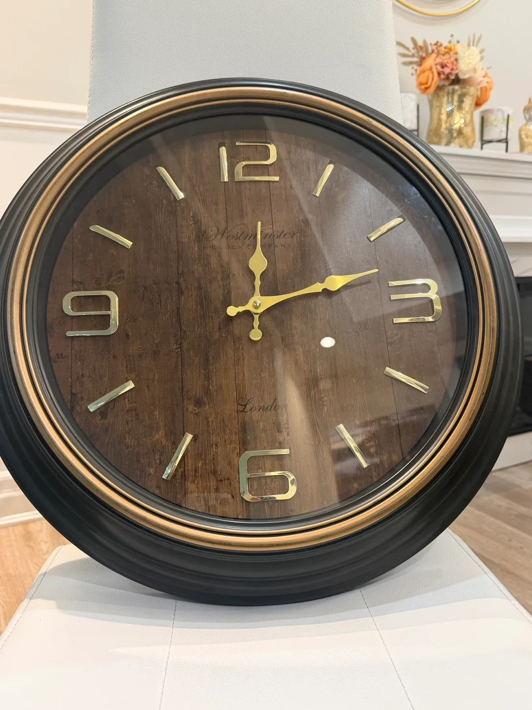 Westminster- Wood look Wall Clock XL size
