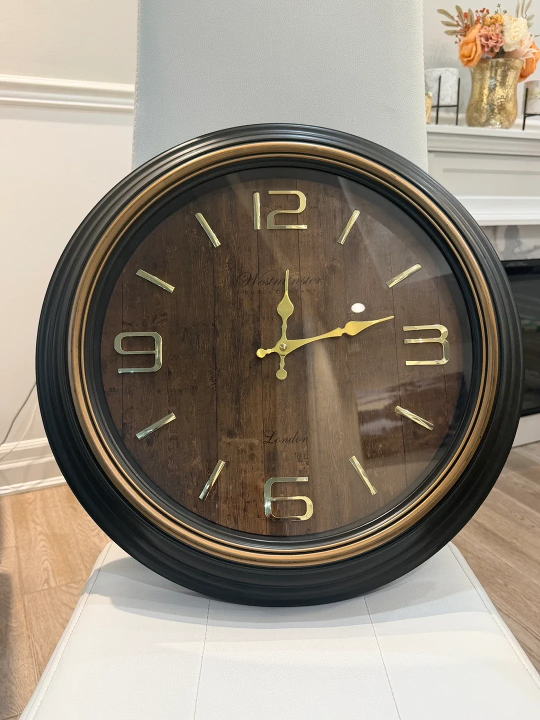 Westminster- Wood look Wall Clock XL size image indicator(2)